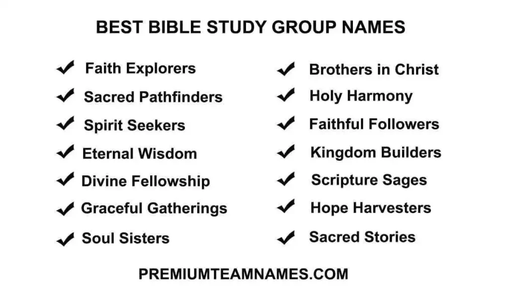 Best Bible study group names ideas