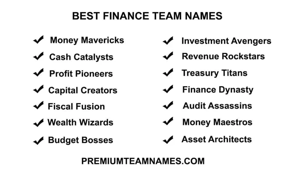 Best Finance Team Names