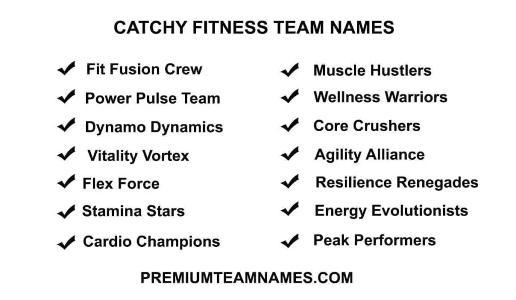 Catchy Fitness Team Names