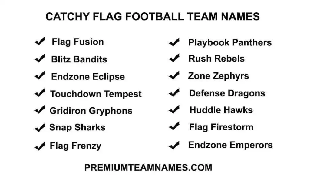 Catchy flag football team names