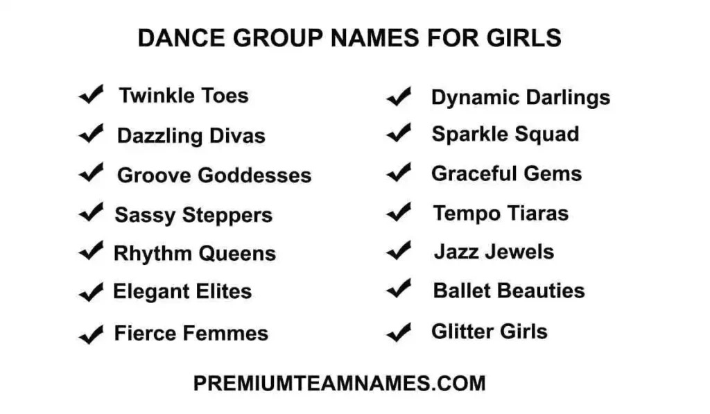 Girls dance group names ideas