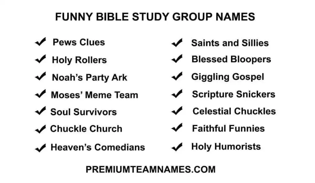 Funny Bible Study group names ideas