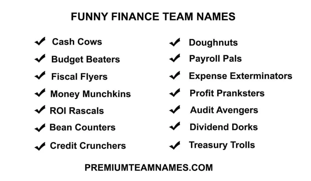 Funny Finance Team Names