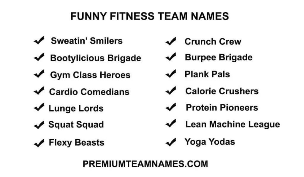 Funny Fitness Team Names