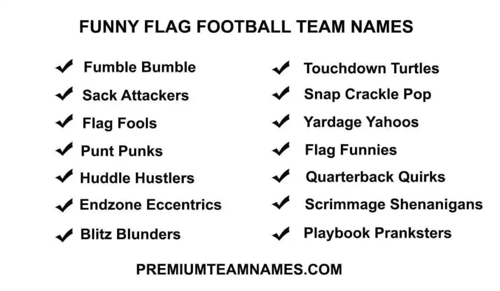 Funny Flag football team names