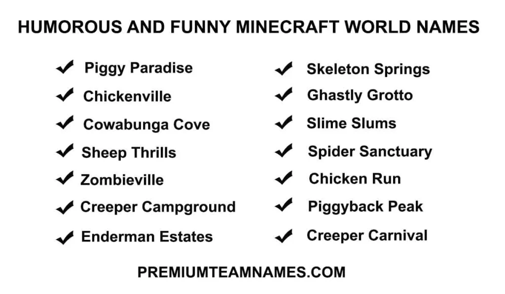 Funny Minecraft world names