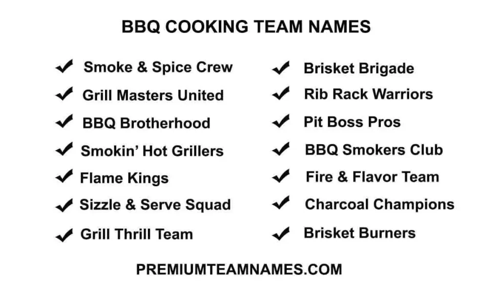 BBQ cooking team names ideas