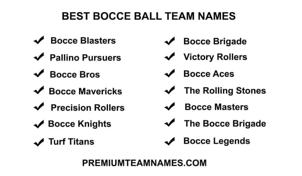 Best Bocce Ball Team Names