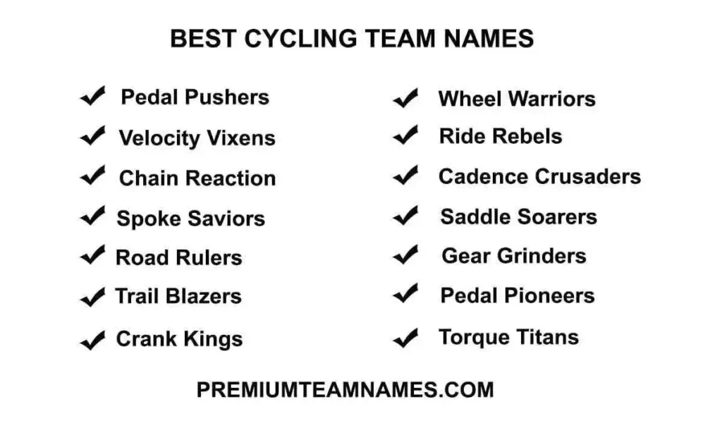 Best Cycling team names ideas