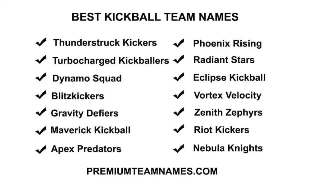 Best Kickball team names ideas