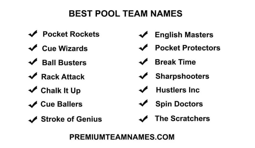 Best Pool team names