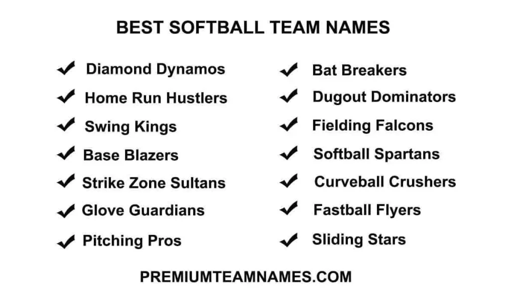 Best softball team names