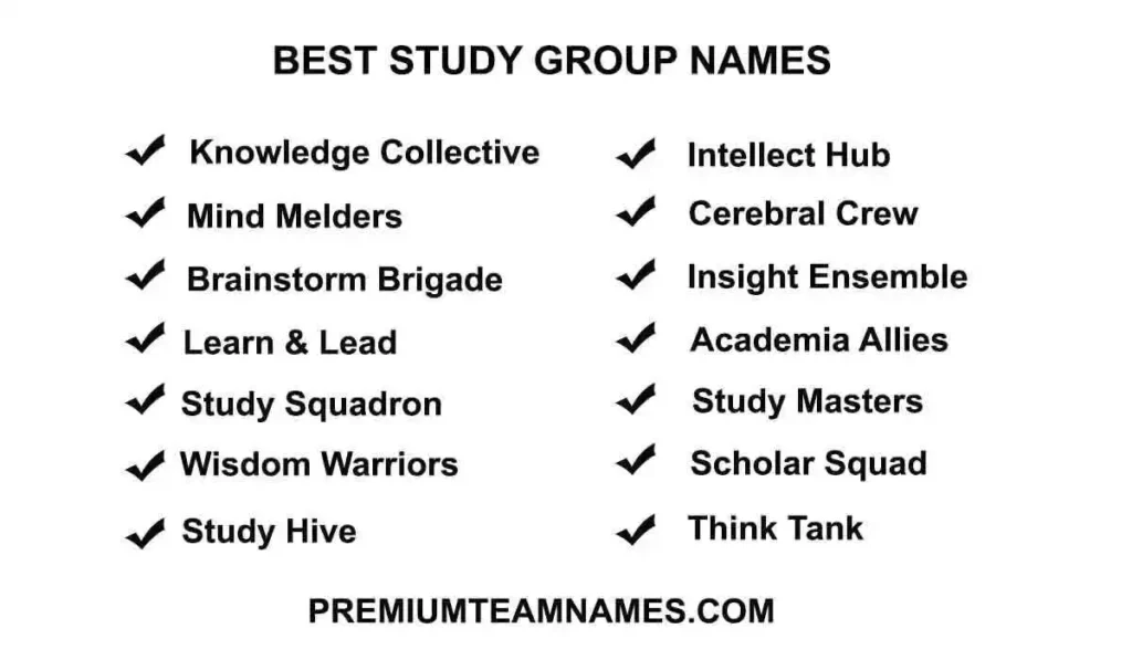 Best study group names ideas