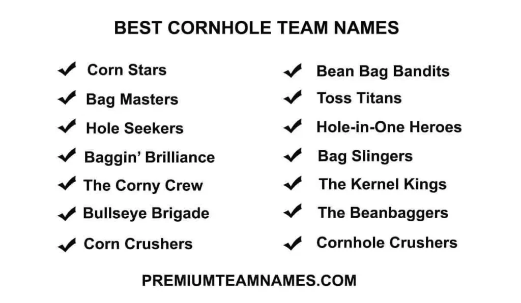 Best cornhole team names list