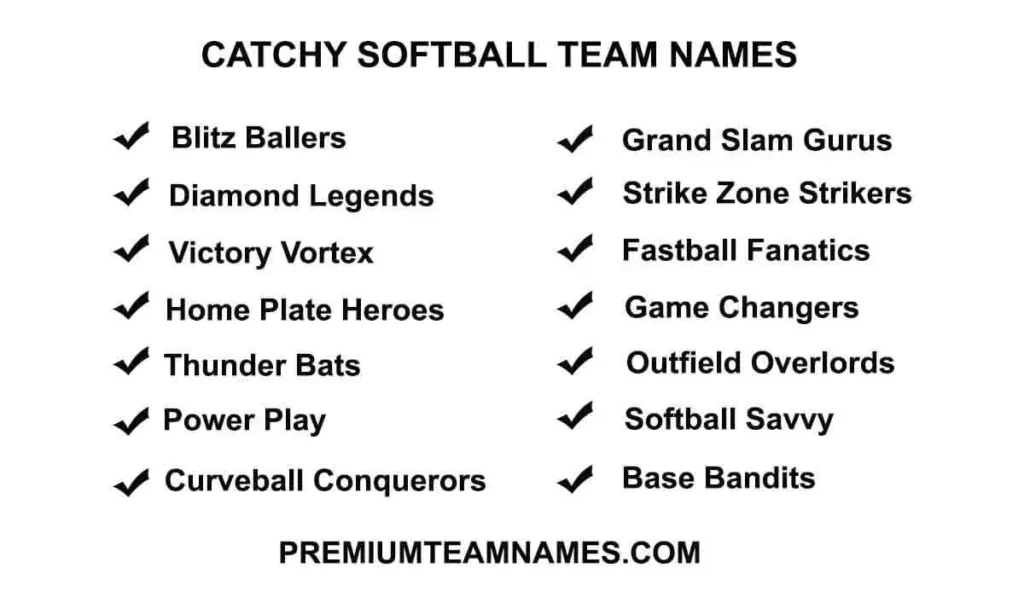 Catchy Softball team names