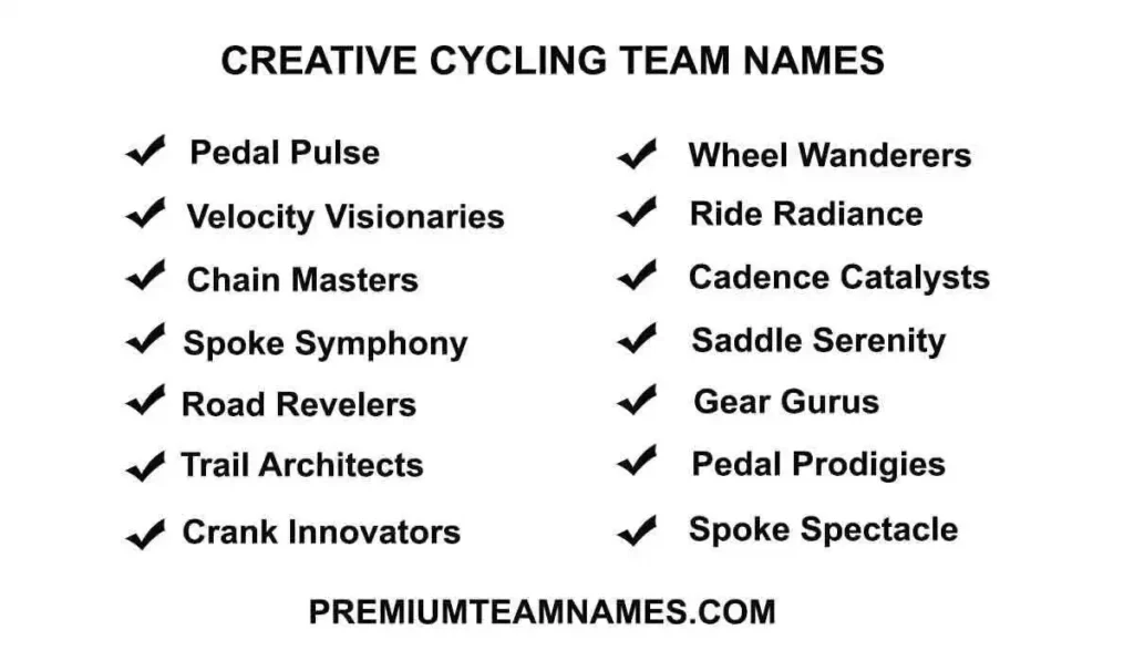 Creative cycling team names ideas