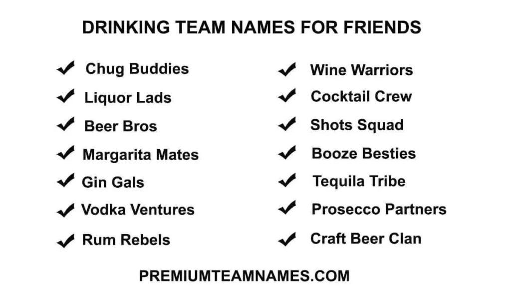 Drinking team names for friends