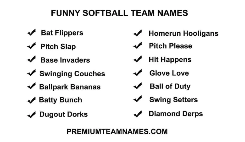 Funny softball team names