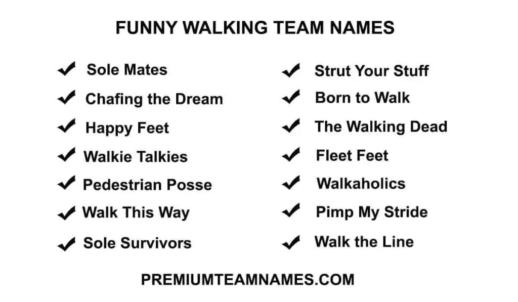 Funny Walking team names