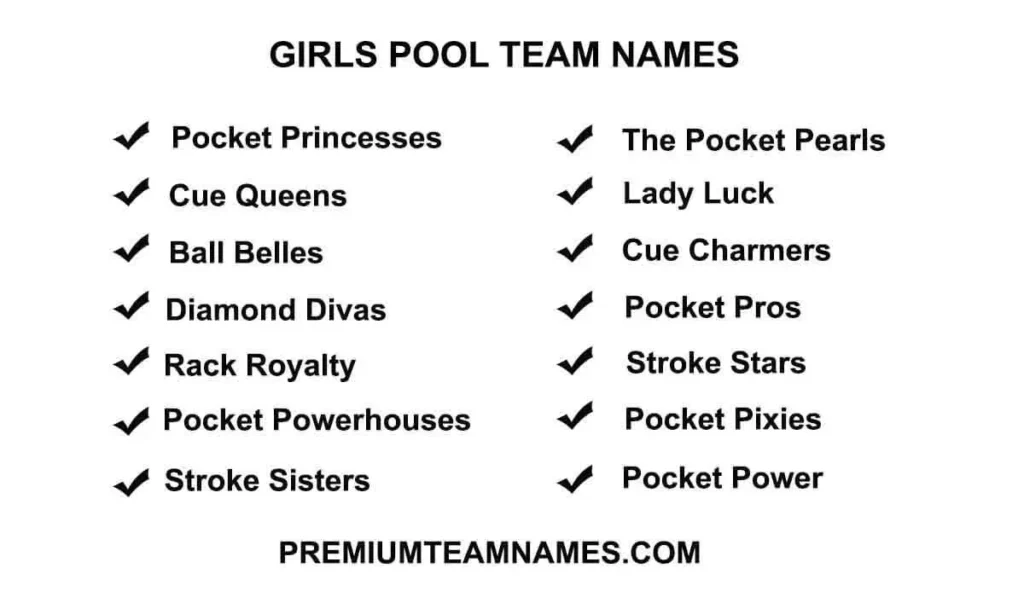 Girls Pool team names