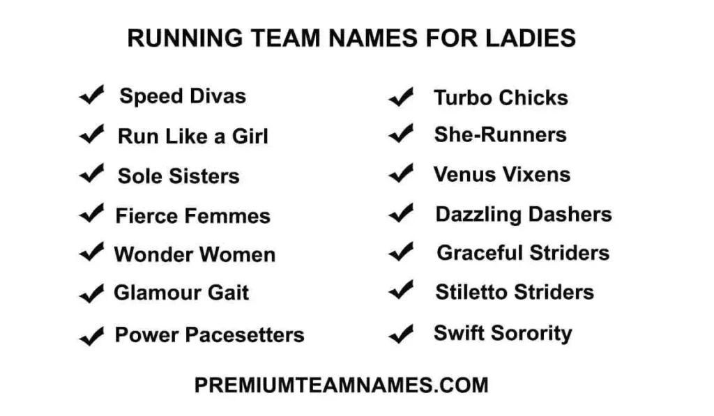 Running team names for ladies