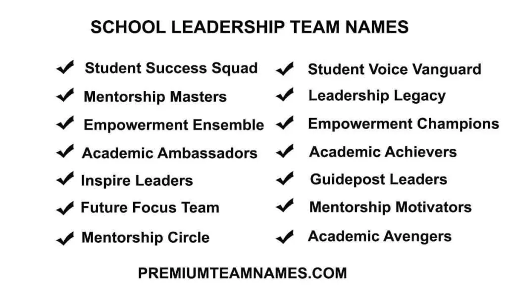 School leadership team names