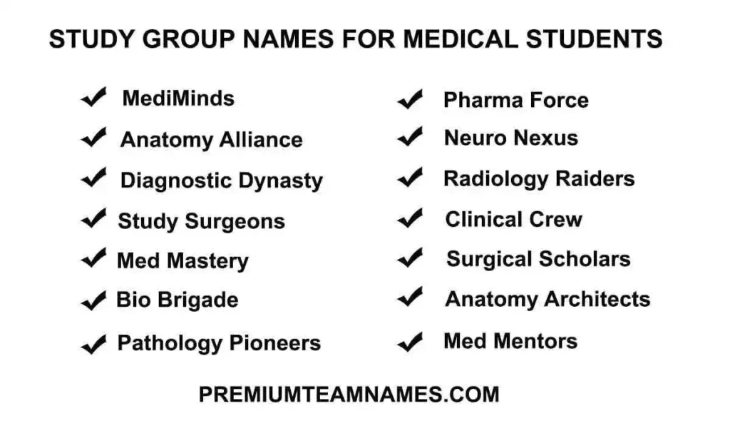 Study group names for medical students