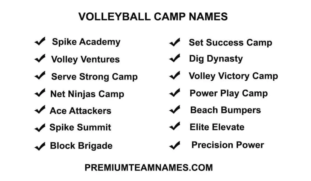 Volleyball camp names