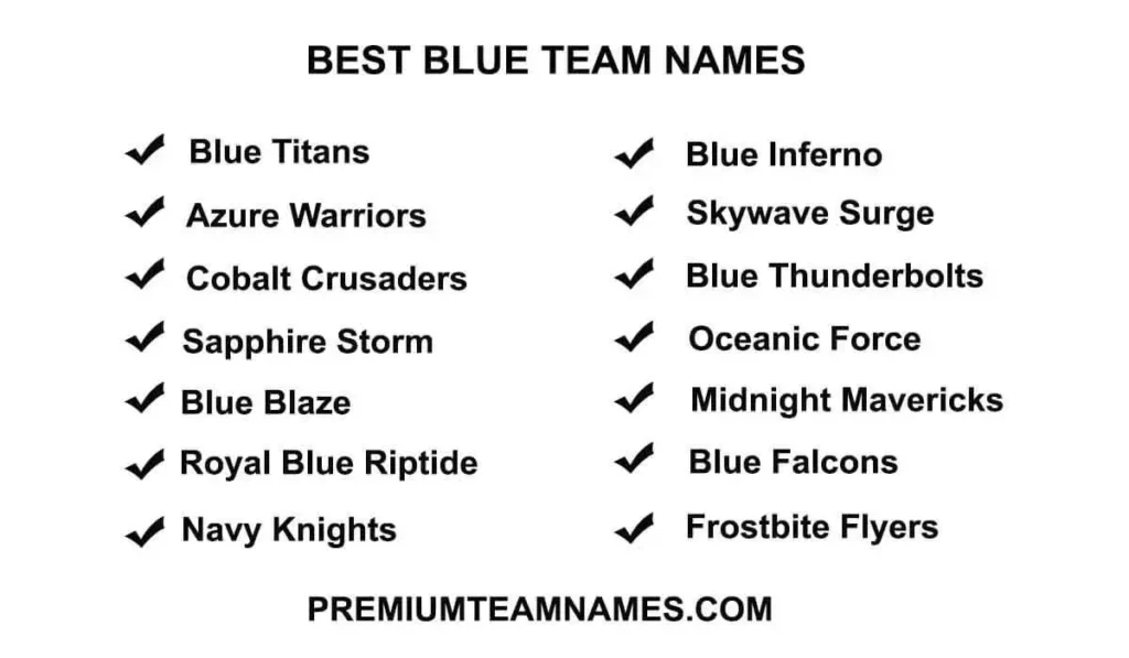 Best blue team names