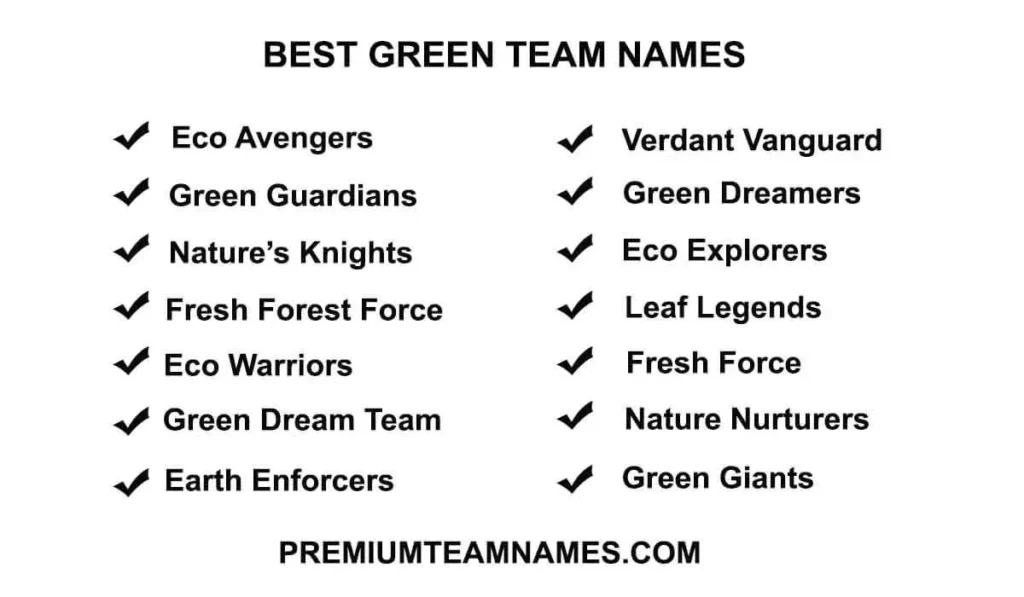 Best green team names