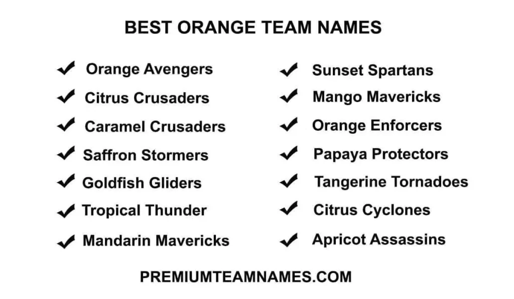 Best orange team names