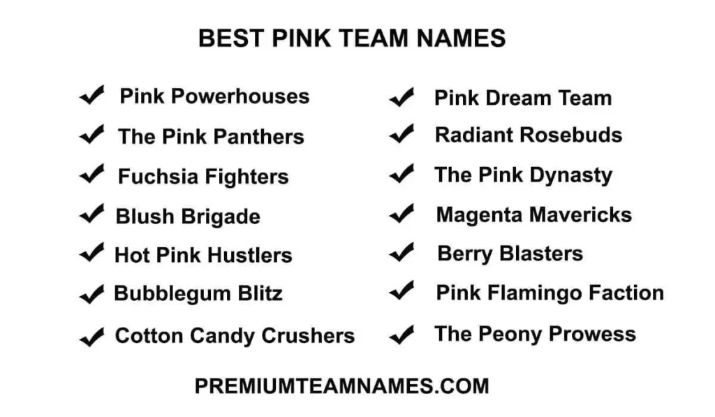 Best pink team names