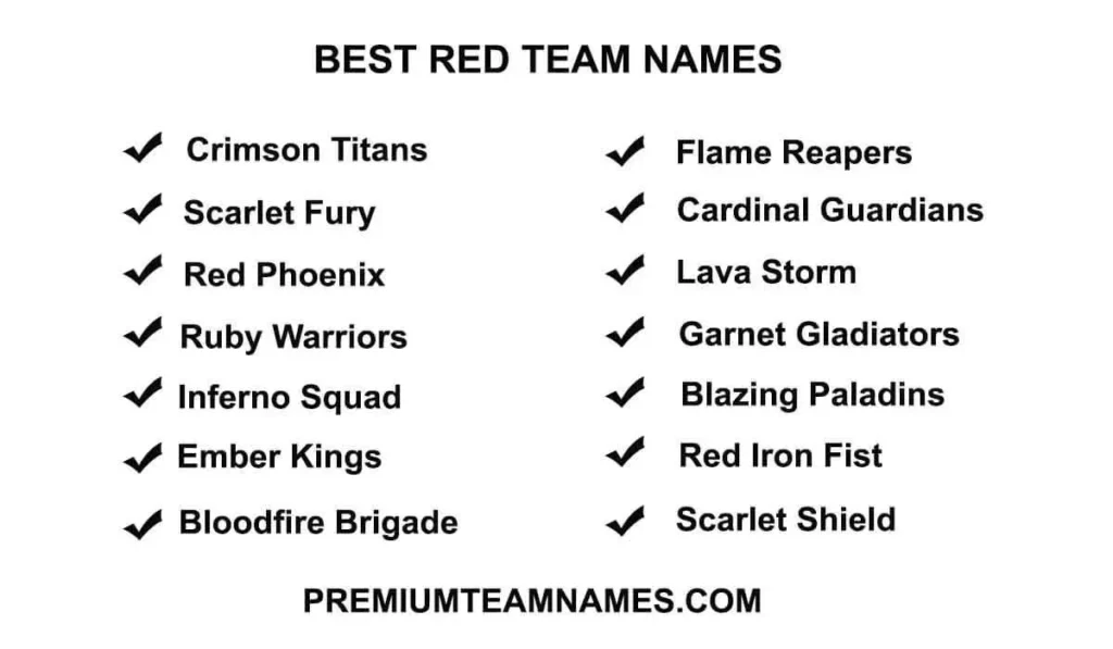 Best red team names ideas