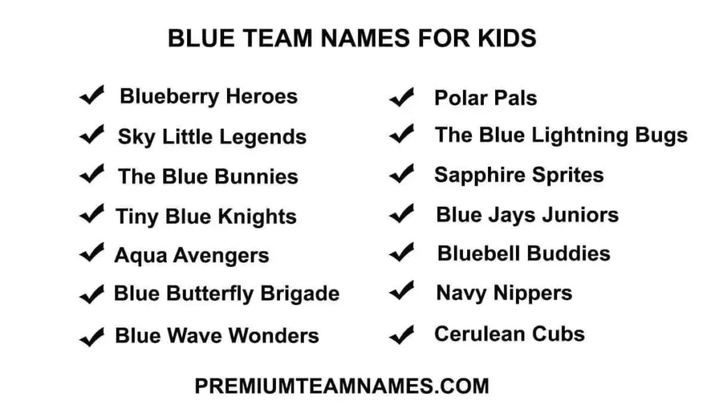 Blue team names for kids