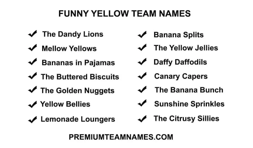 Funny Yellow team names