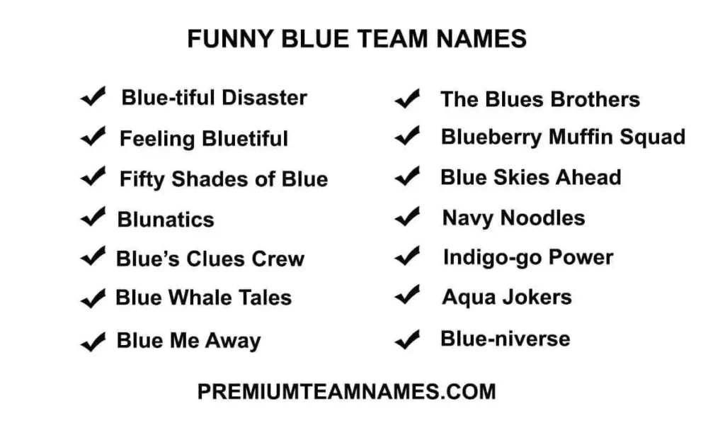 Funny blue team names