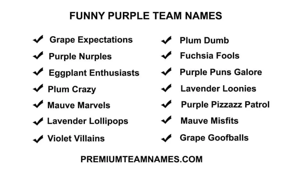 Funny purple team names