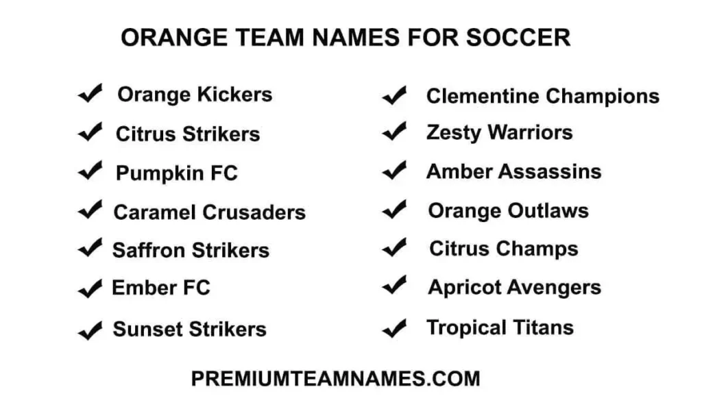 Orange team names for soccer