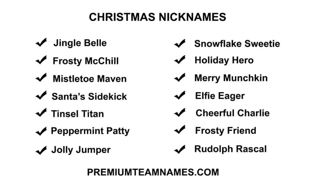 Christmas nicknames ideas