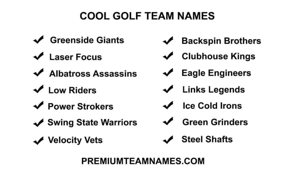 Cool Golf team names