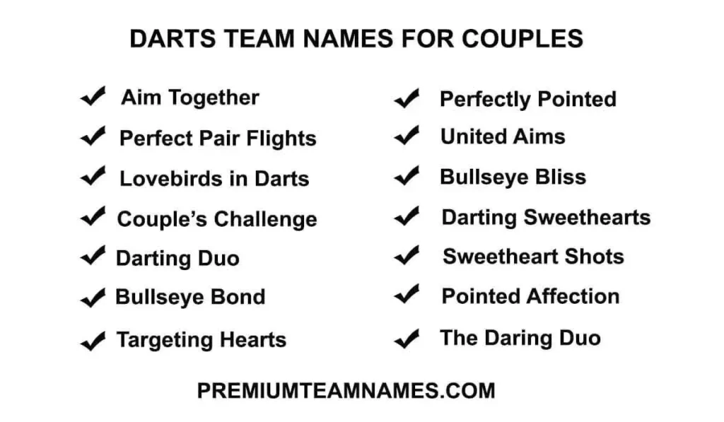 Darts team names for couples