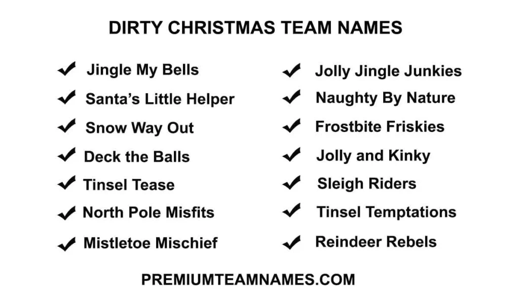 Dirty christmas team names