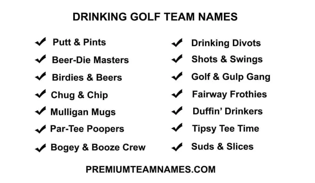 Drinking golf team names