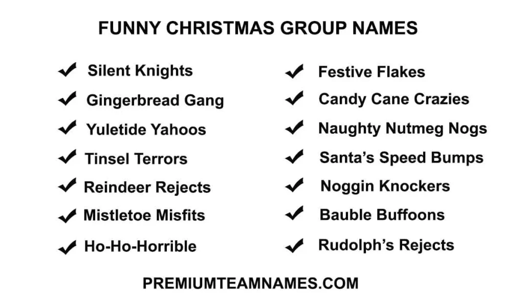 Funny Christmas group names