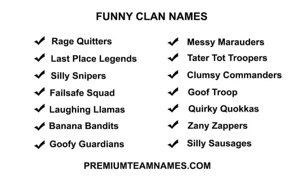 Funny Clan names