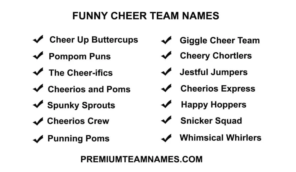 Funny cheer team names