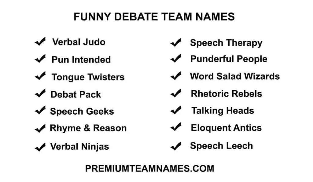 Funny debate team names