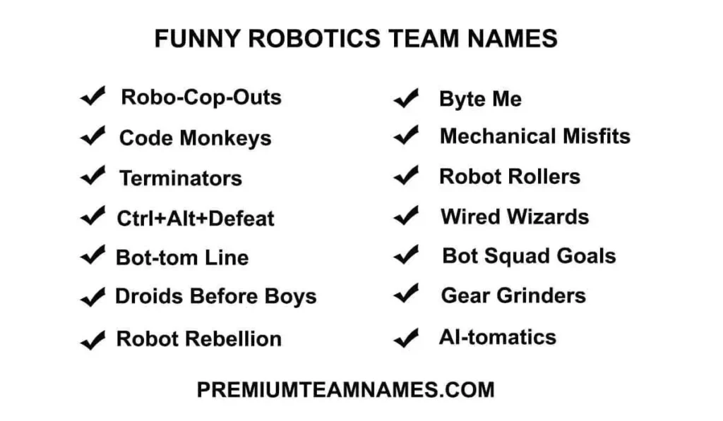 Funny robotics team names