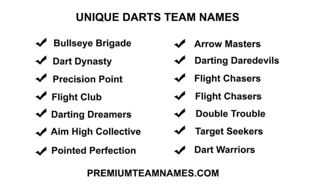 Unique darts team names