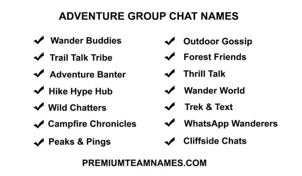 Adventure Group Chat Names